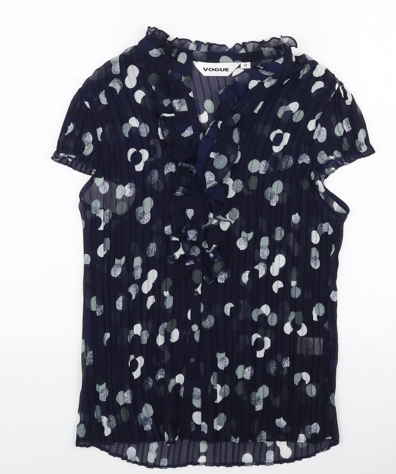 Womens UK Size 12 Vogue Blue Basic Blouse