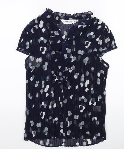 Womens UK Size 12 Vogue Blue Basic Blouse