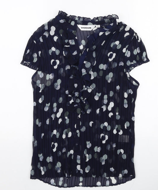 Womens UK Size 12 Vogue Blue Basic Blouse