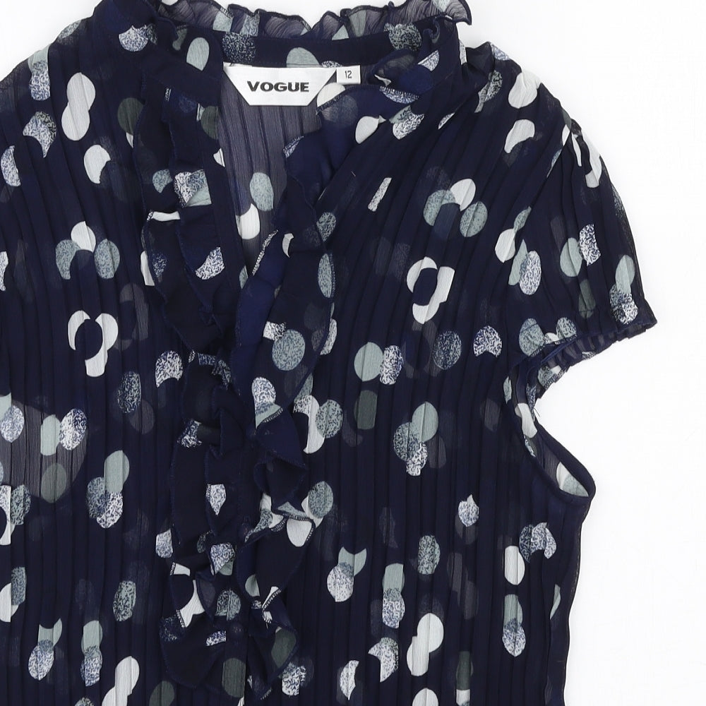 Womens UK Size 12 Vogue Blue Basic Blouse