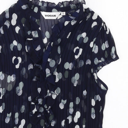 Womens UK Size 12 Vogue Blue Basic Blouse