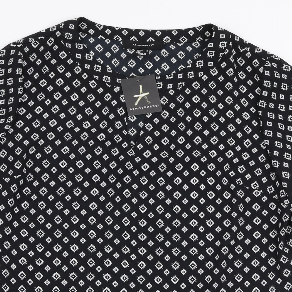 Womens UK Size 12 Atmosphere Black Basic Blouse