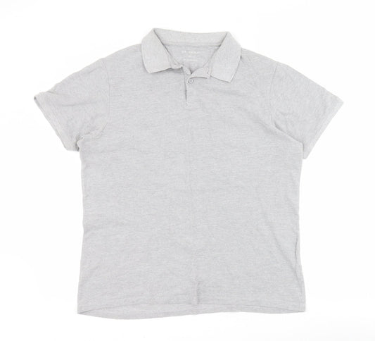 Primark Mens Grey  Cotton  Polo Size XL Collared Button