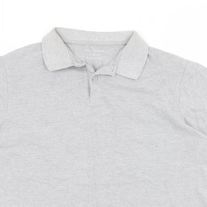 Primark Mens Grey  Cotton  Polo Size XL Collared Button