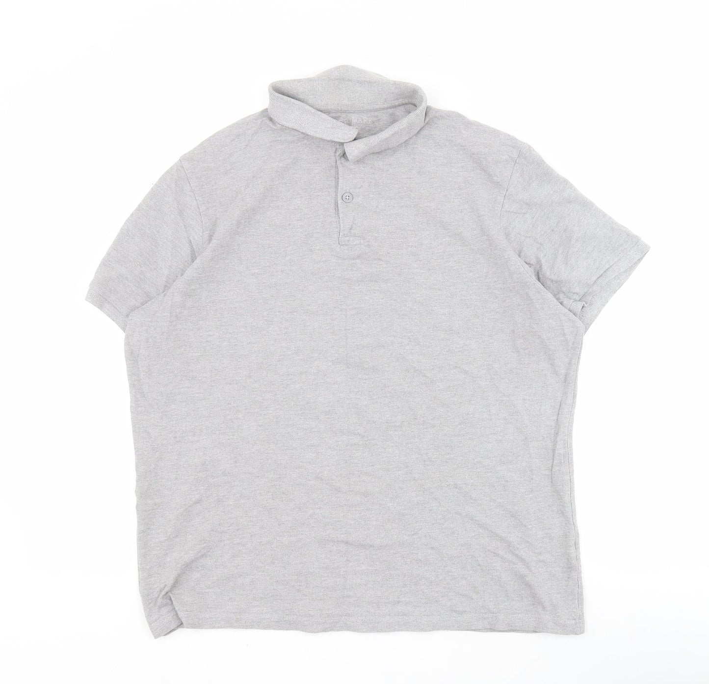 Primark Womens Grey  Cotton Basic Polo Size XL Collared