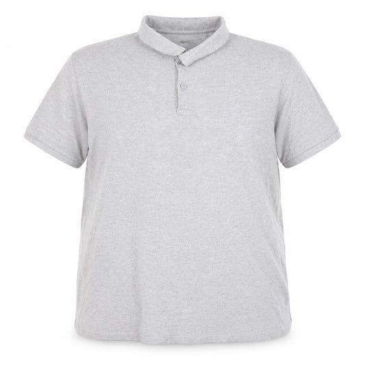 Front view of Primark women’s grey cotton basic polo, size XL, collared