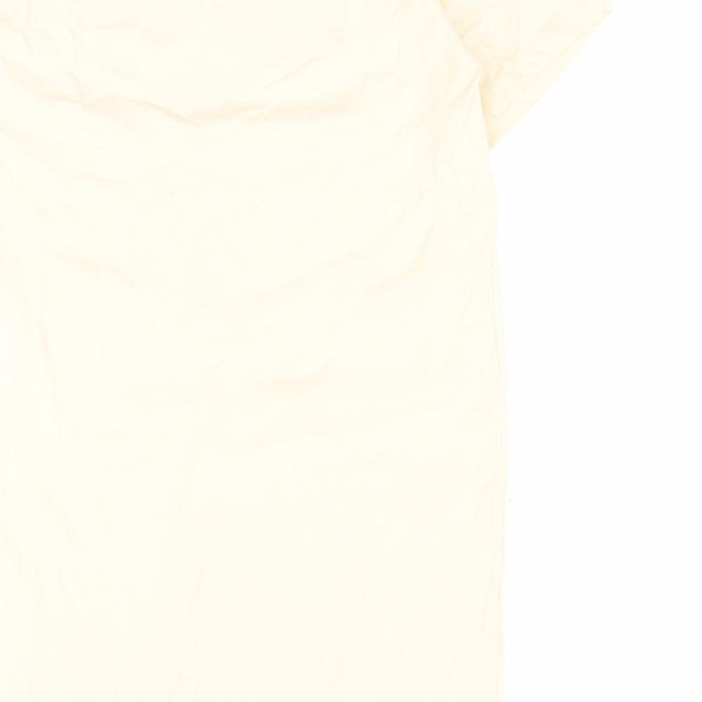 H&M Womens Beige  100% Cotton T-Shirt Dress    Crew Neck Pullover