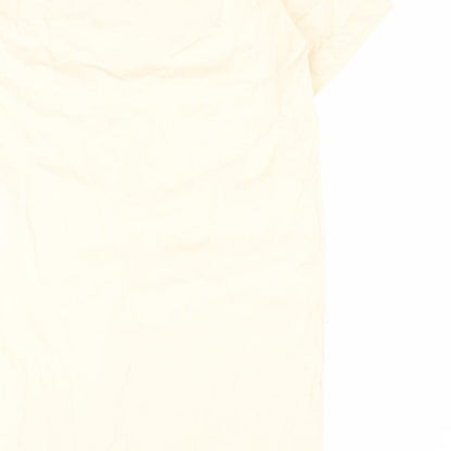 H&M Womens Beige  100% Cotton T-Shirt Dress    Crew Neck Pullover