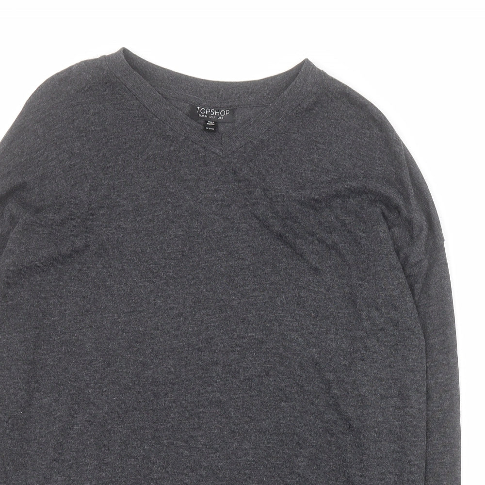 Womens UK Size 6 Topshop Grey Pullover Jumper