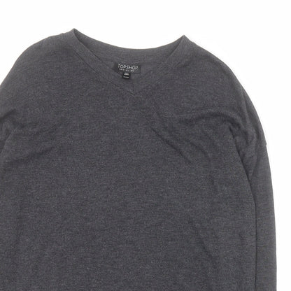 Womens UK Size 6 Topshop Grey Pullover Jumper