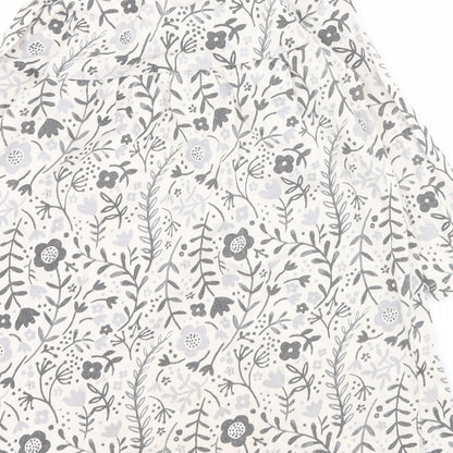 George Baby Beige Floral 100% Cotton T-Shirt Dress  Size 12-18 Months  Round Neck Button