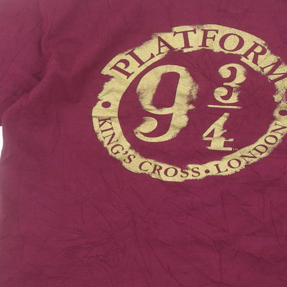 Gildan Boys Red  Cotton Pullover T-Shirt Size M Crew Neck Pullover - Harry Potter