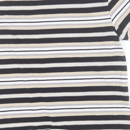NEXT Boys Brown Striped 100% Cotton Pullover T-Shirt Size 11 Years Crew Neck Pullover