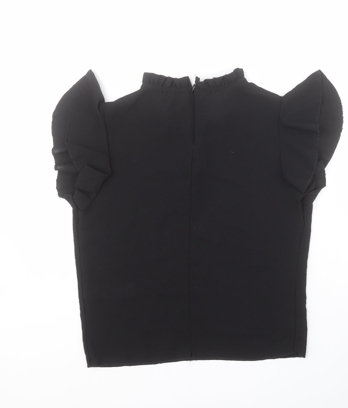 Boohoo Womens Black  Polyester Basic Blouse Size 10 Round Neck