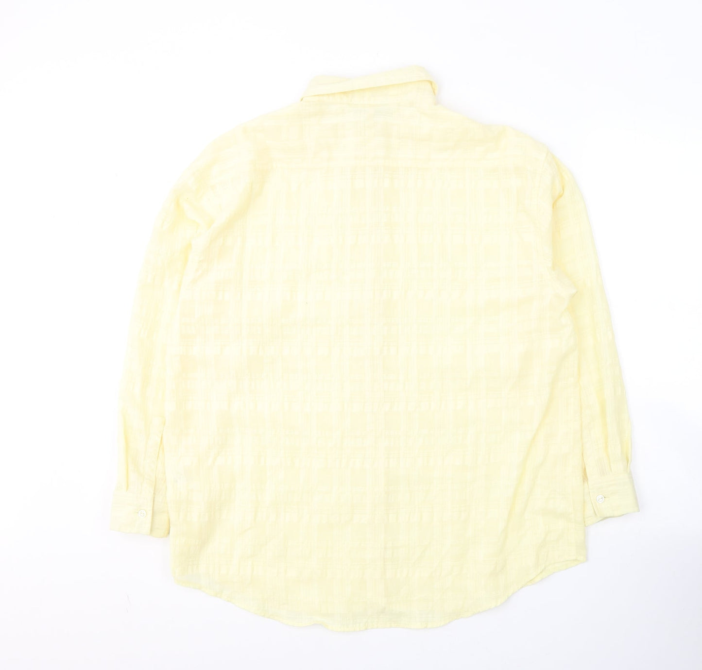 Damart Womens Yellow  Polyester Basic Button-Up Size 16 Round Neck
