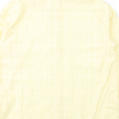 Damart Womens Yellow  Polyester Basic Button-Up Size 16 Round Neck