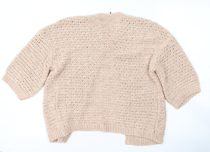 George Womens Pink Round Neck  Acrylic Cape Jumper Size 10