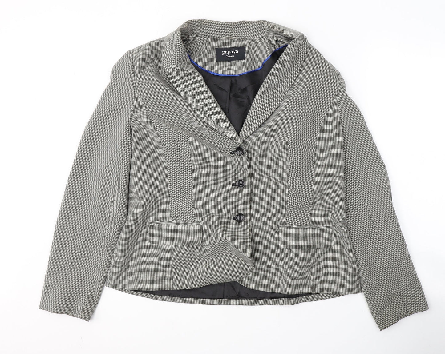 Papaya Womens Grey  Polyester Jacket Blazer Size 18