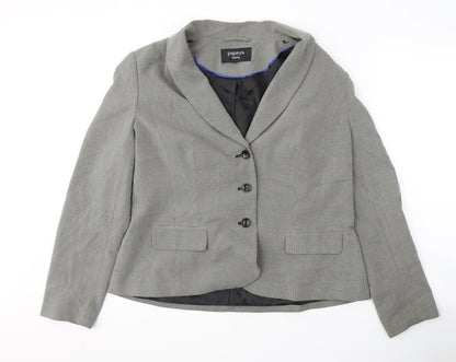 Papaya Womens Grey  Polyester Jacket Blazer Size 18