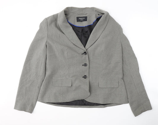 Papaya Womens Grey  Polyester Jacket Blazer Size 18