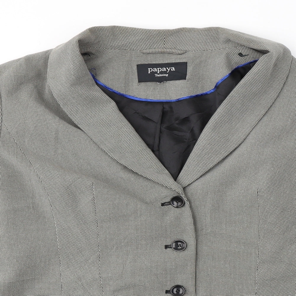 Papaya Womens Grey  Polyester Jacket Blazer Size 18