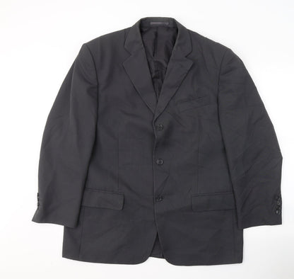 Knight & Asprey Mens Grey  Polyester Jacket Suit Jacket Size L