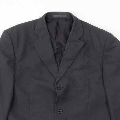Knight & Asprey Mens Grey  Polyester Jacket Suit Jacket Size L