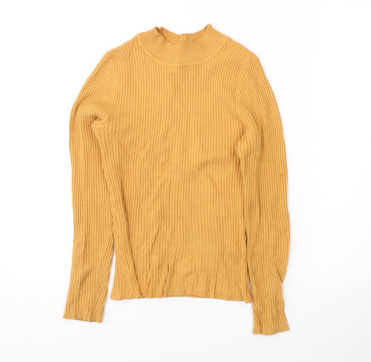Primark Womens Yellow High Neck  Viscose Pullover Jumper Size 10