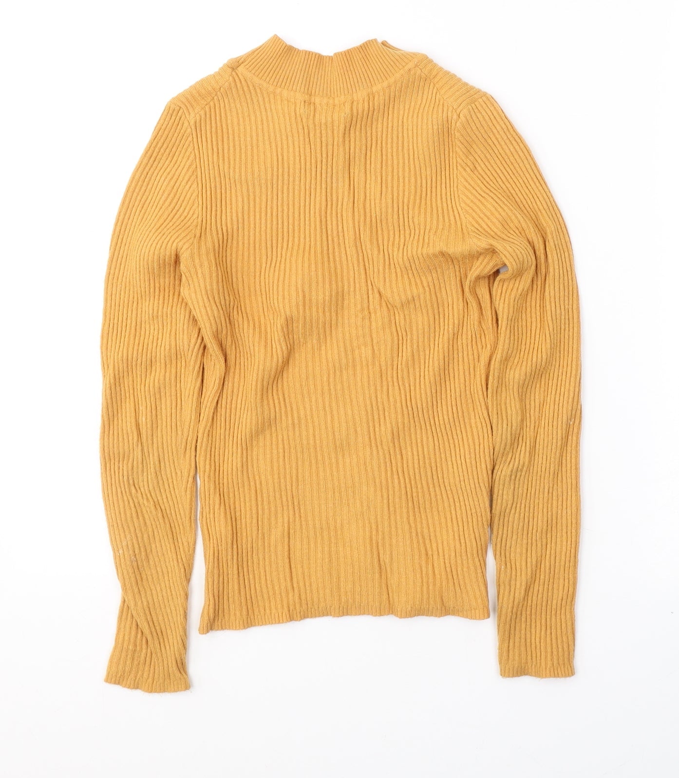 Primark Womens Yellow High Neck  Viscose Pullover Jumper Size 10