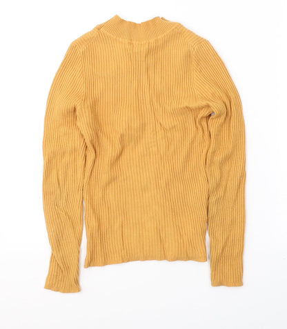Primark Womens Yellow High Neck  Viscose Pullover Jumper Size 10