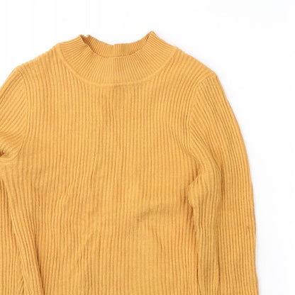 Primark Womens Yellow High Neck  Viscose Pullover Jumper Size 10