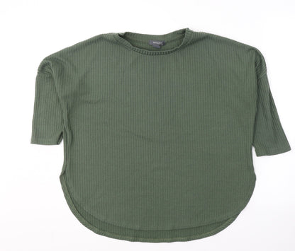 Primark# Womens Green  Polyester Jersey T-Shirt Size 10 Round Neck