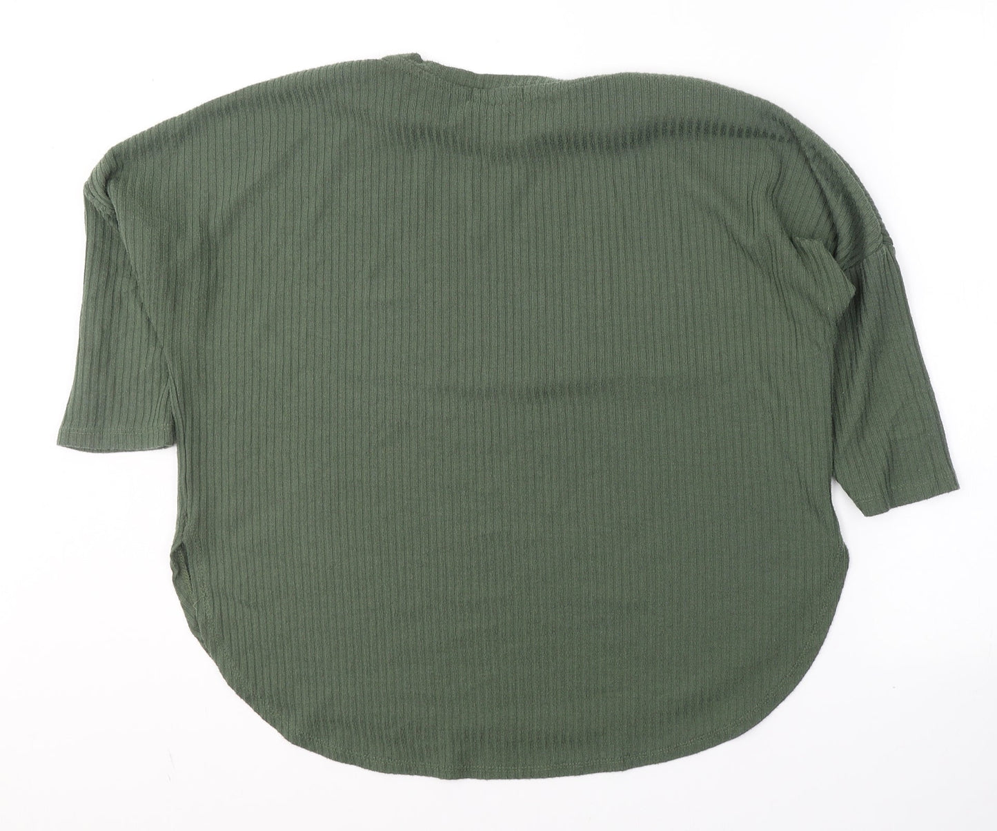 Primark# Womens Green  Polyester Jersey T-Shirt Size 10 Round Neck