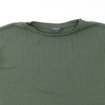 Primark# Womens Green  Polyester Jersey T-Shirt Size 10 Round Neck