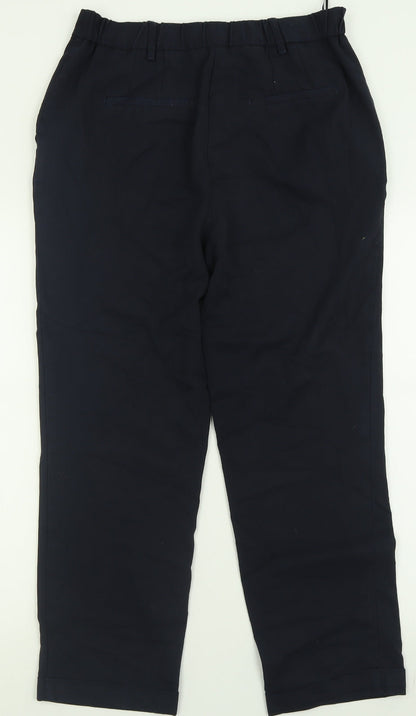 n3xt Womens Black  Polyester Trousers  Size 12 L26 in Regular Hook & Eye