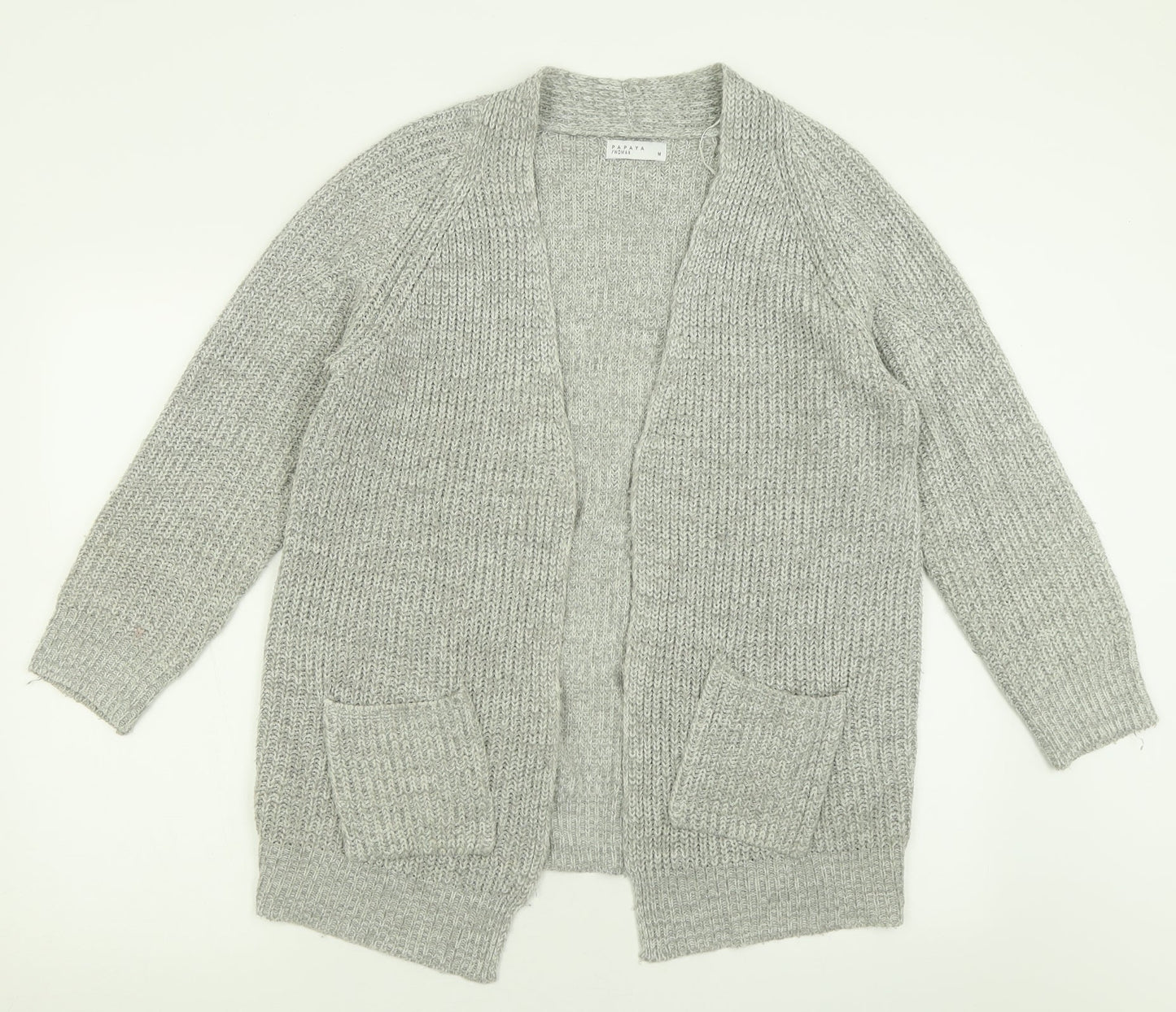 Womens UK Size M Papaya Grey Cardigan Jumper