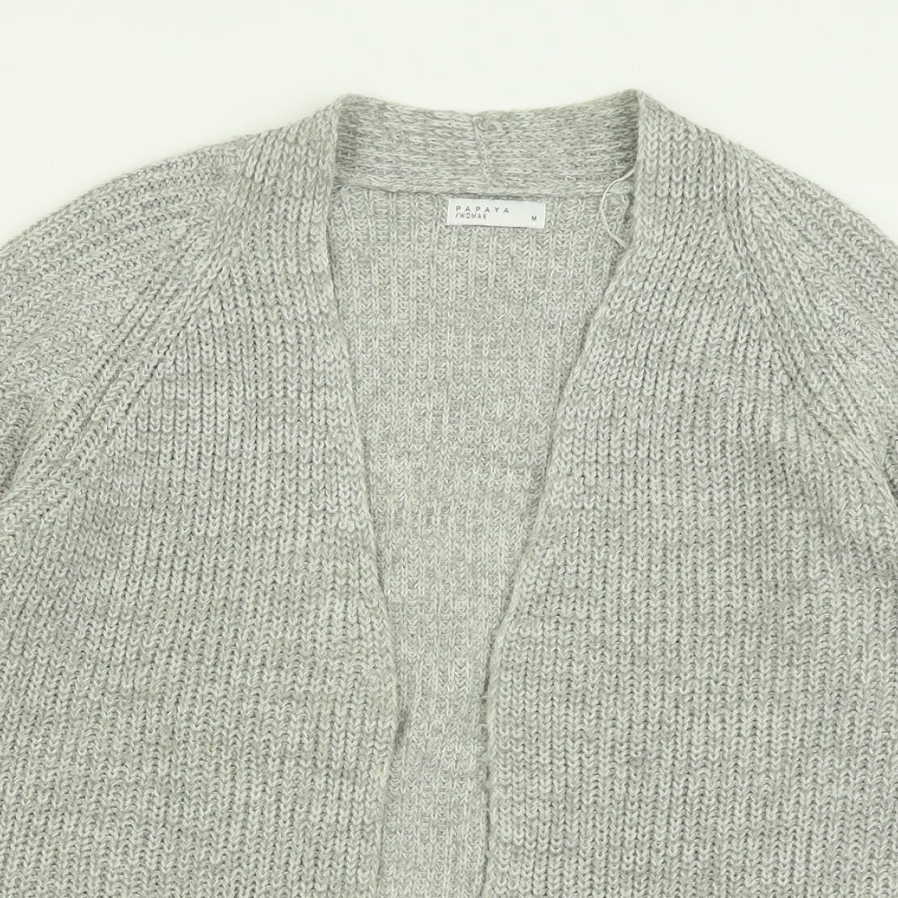 Womens UK Size M Papaya Grey Cardigan Jumper
