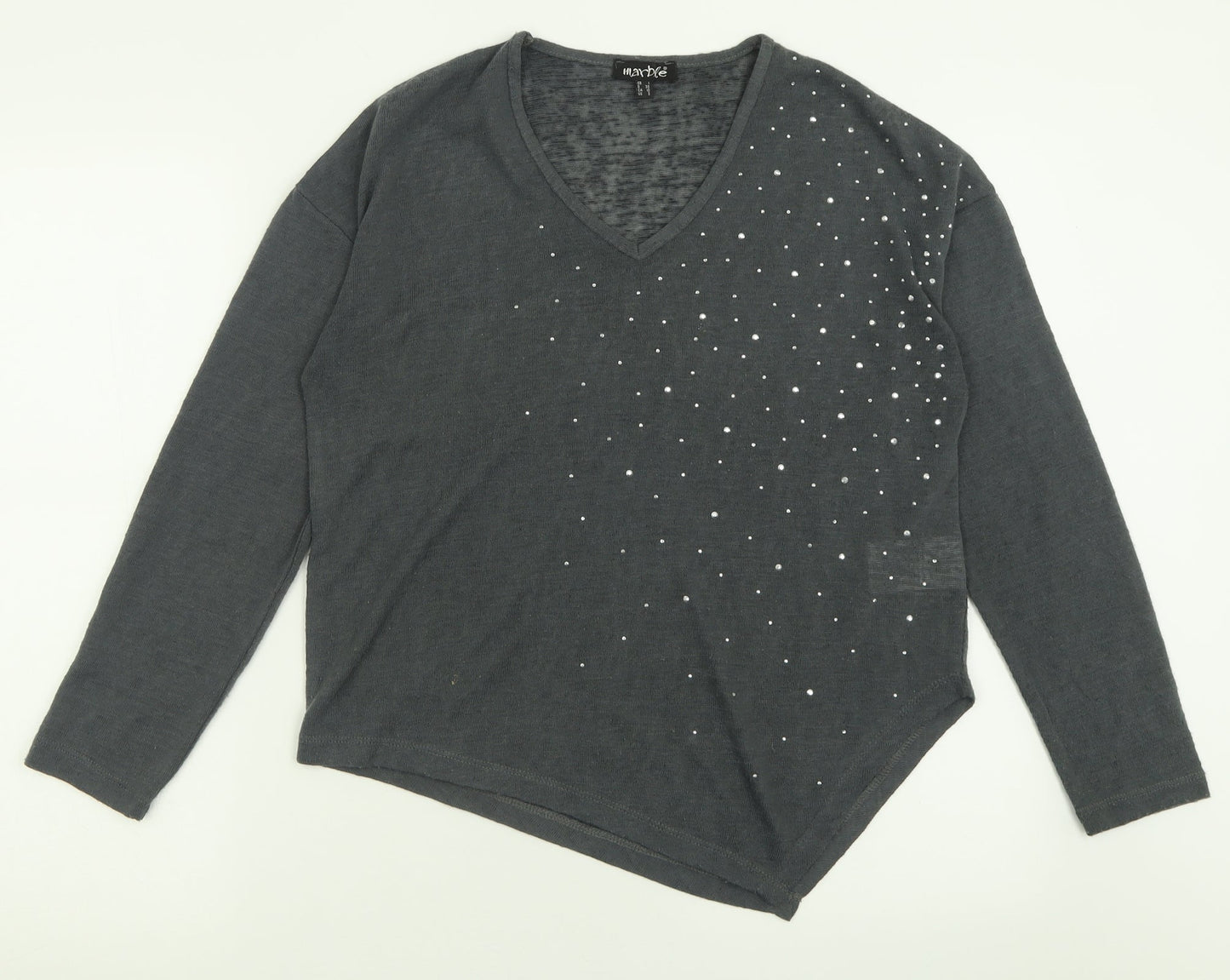 Womens UK Size 10 marble Grey Pullover Jumper