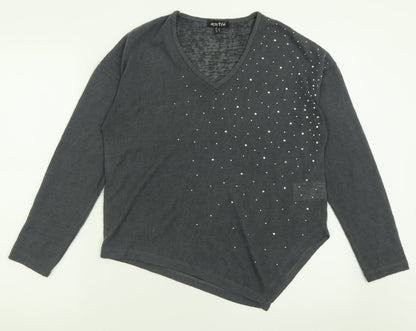 Womens UK Size 10 marble Grey Pullover Jumper