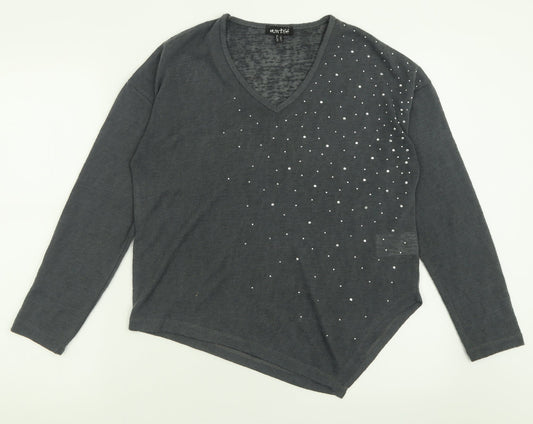 Womens UK Size 10 marble Grey Pullover Jumper
