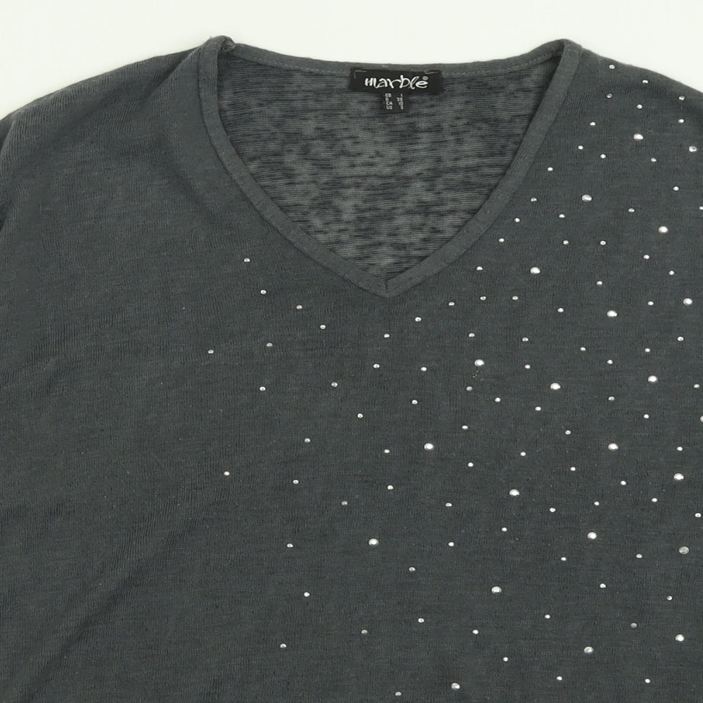 Womens UK Size 10 marble Grey Pullover Jumper