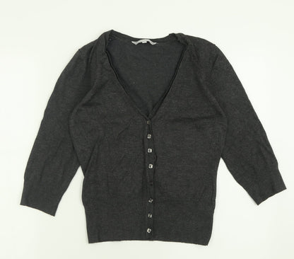 Womens UK Size 10 Red Herring Grey Cardigan Jumper