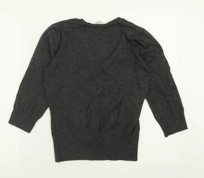 Womens UK Size 10 Red Herring Grey Cardigan Jumper