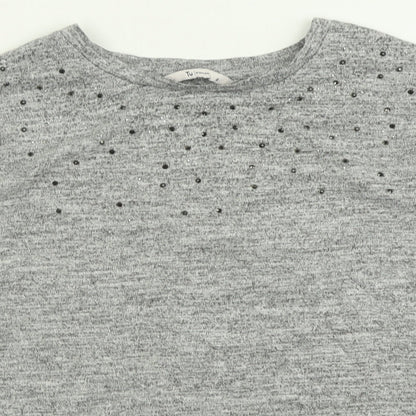 TU Womens Grey Crew Neck  Polyester Pullover Jumper Size 8