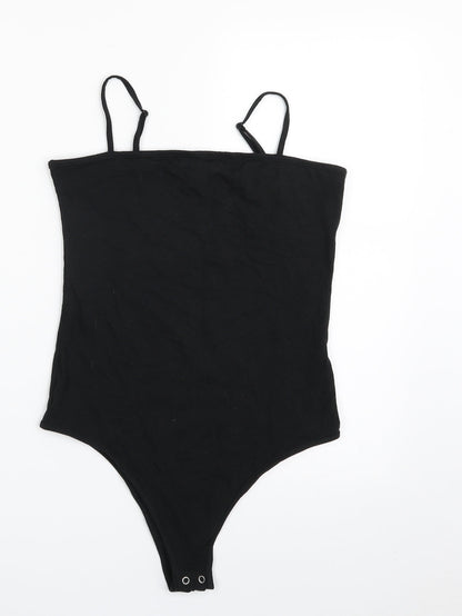 Primark Womens Black  Cotton Bodysuit One-Piece Size 10  Snap - Item Length -25in