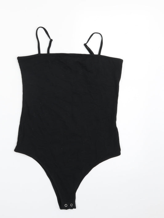 Primark Womens Black  Cotton Bodysuit One-Piece Size 10  Snap - Item Length -25in