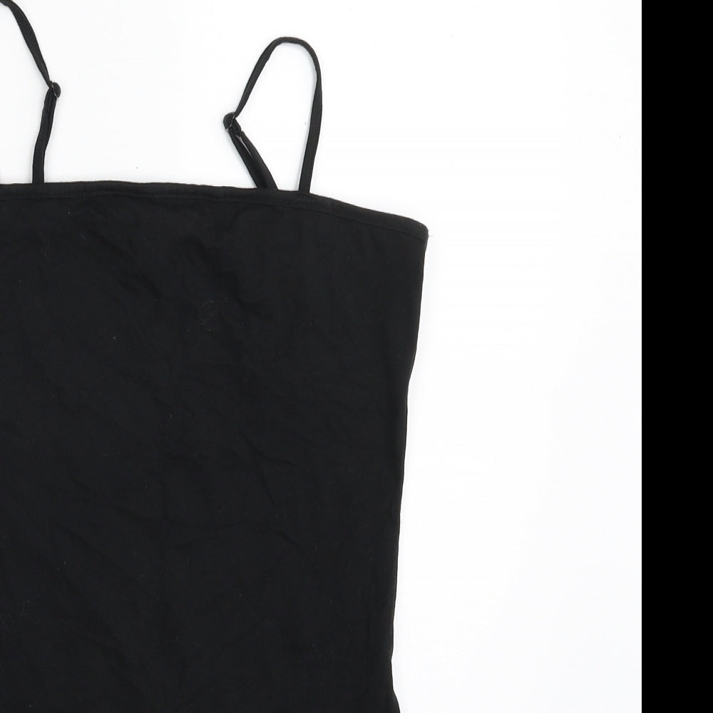Primark Womens Black  Cotton Bodysuit One-Piece Size 10  Snap - Item Length -25in