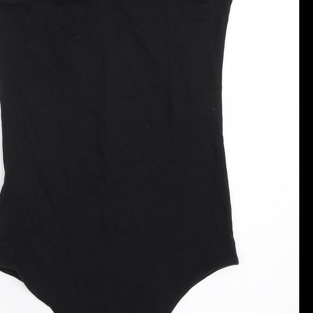 Primark Womens Black  Cotton Bodysuit One-Piece Size 10  Snap - Item Length -25in
