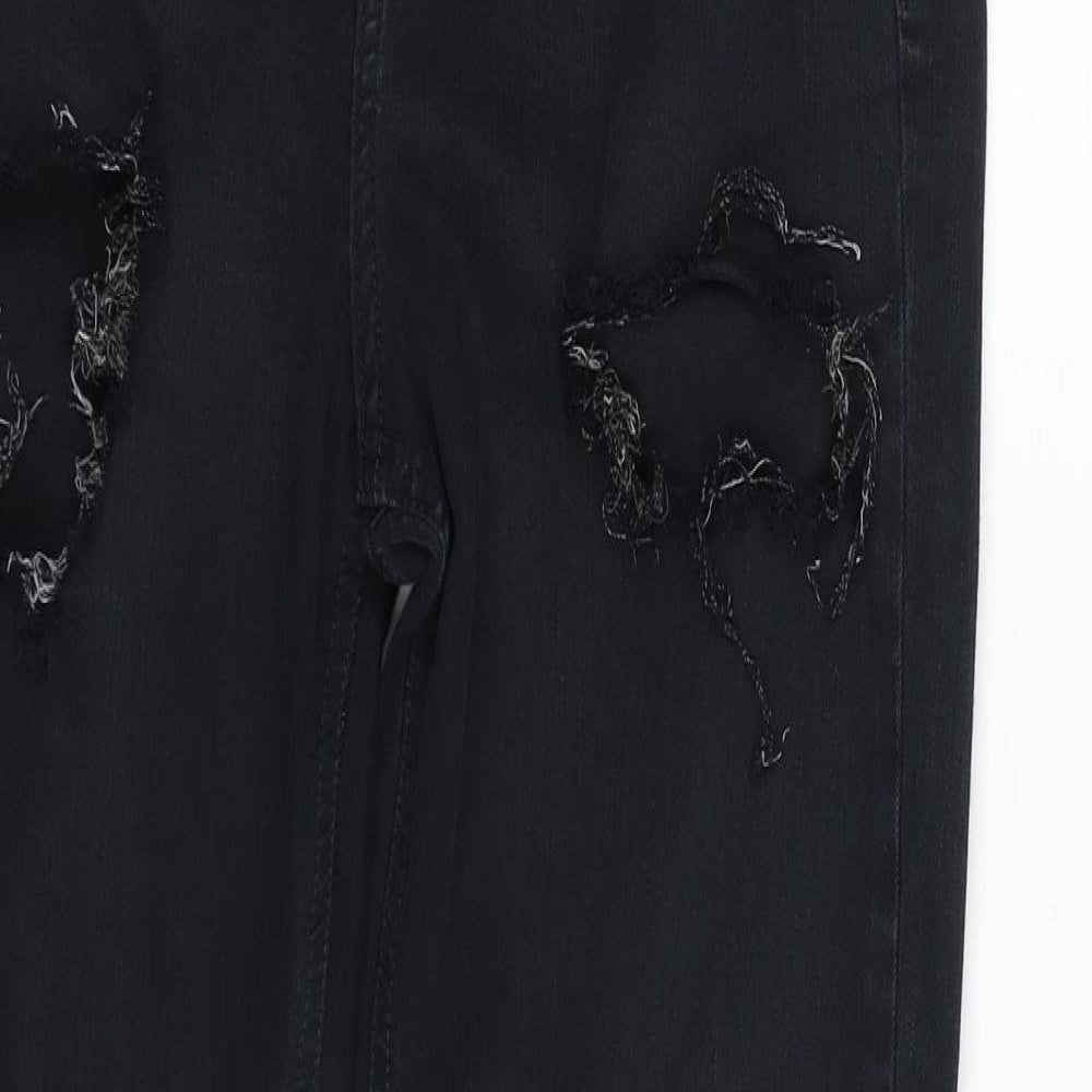 Topshop Womens Blue  Cotton Skinny Jeans Size 30 in L30 in Slim Zip