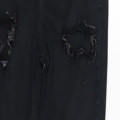 Topshop Womens Blue  Cotton Skinny Jeans Size 30 in L30 in Slim Zip